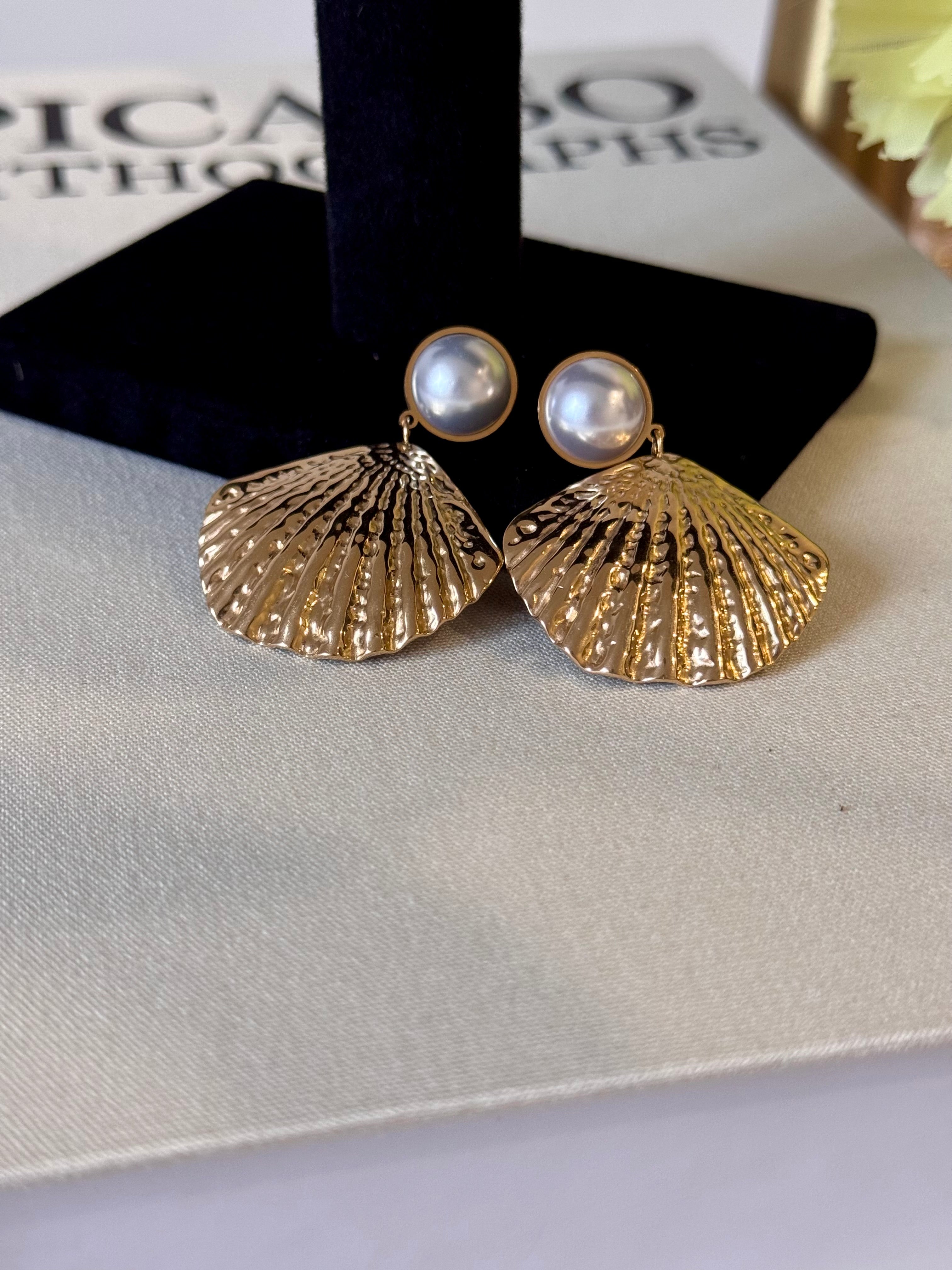 Çelik Deniz Kabuğu Küpe