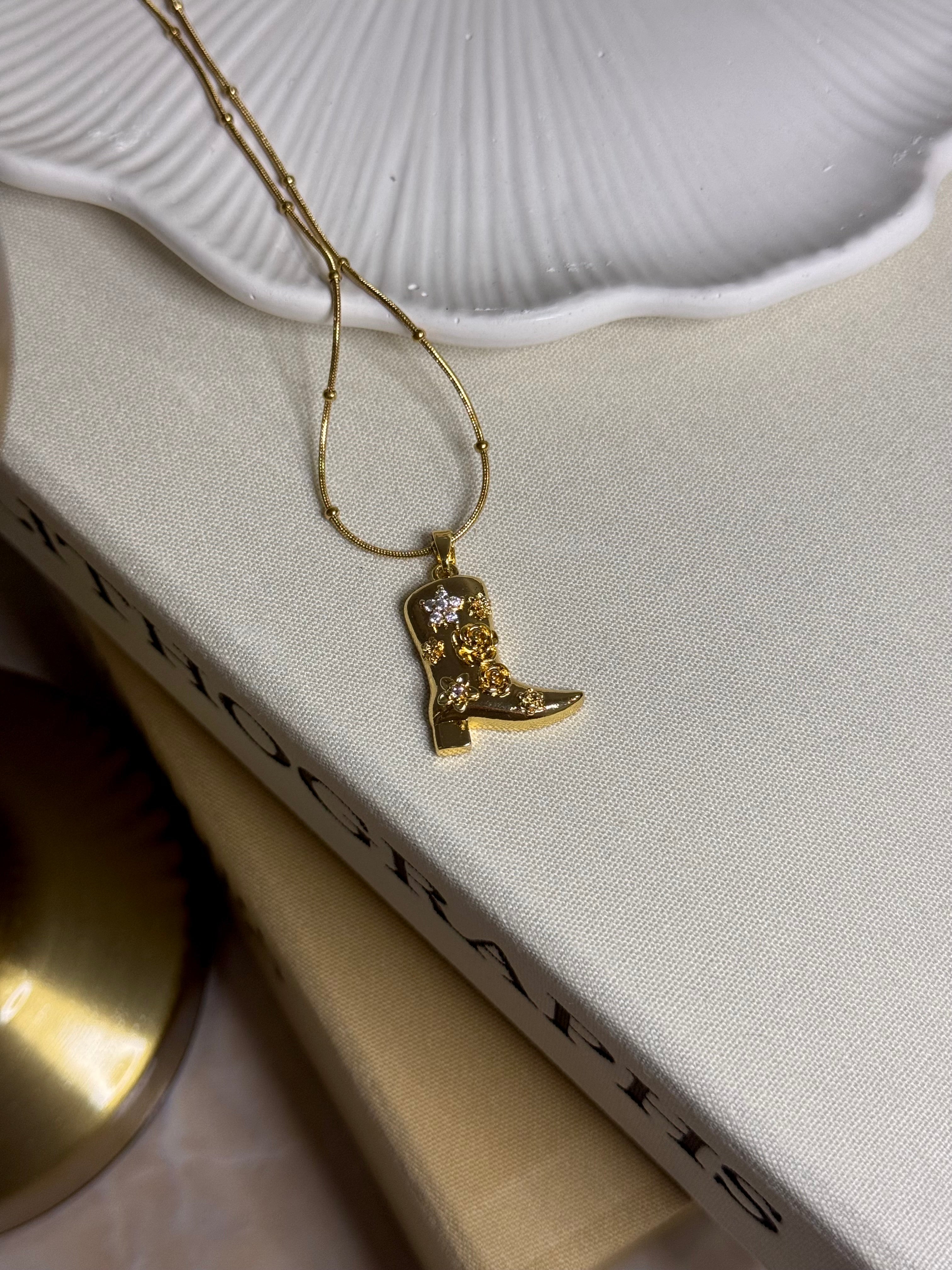 Çelik Kovboy Botu Kolye