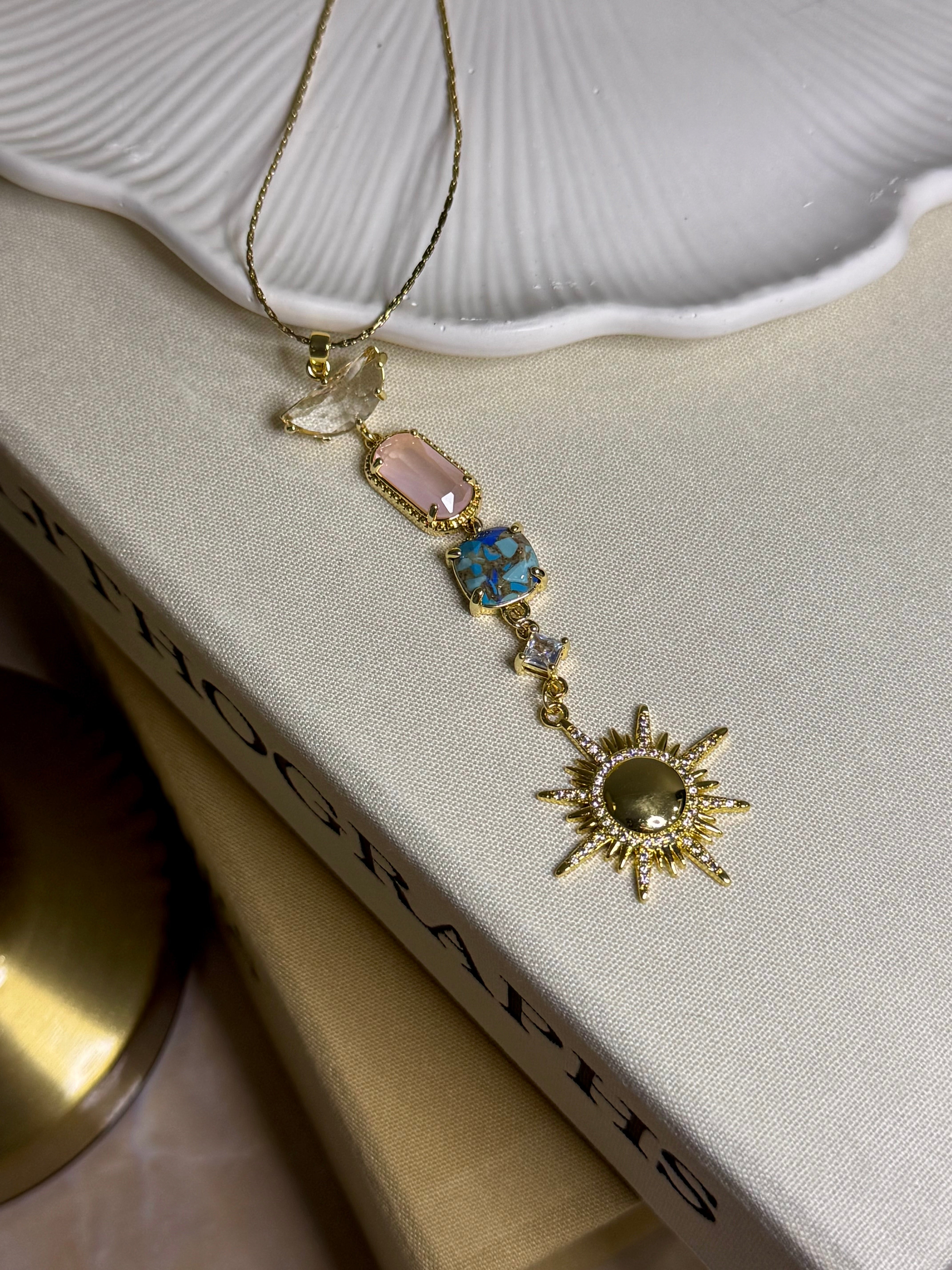 Çelik Aura Güneş Kolye